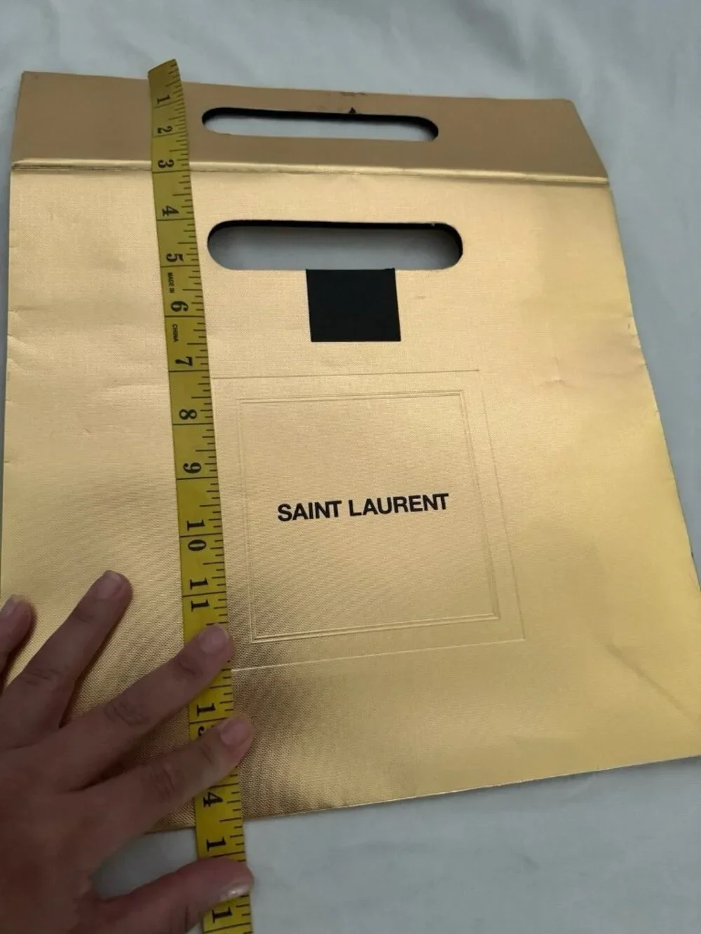 Saint Laurent Paper Shopping Bag Reusable Gold  11.5